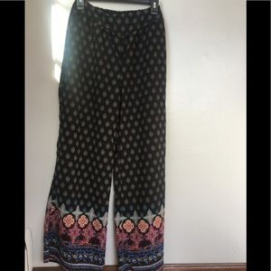 Bohemian Patterned Wide Let Pants